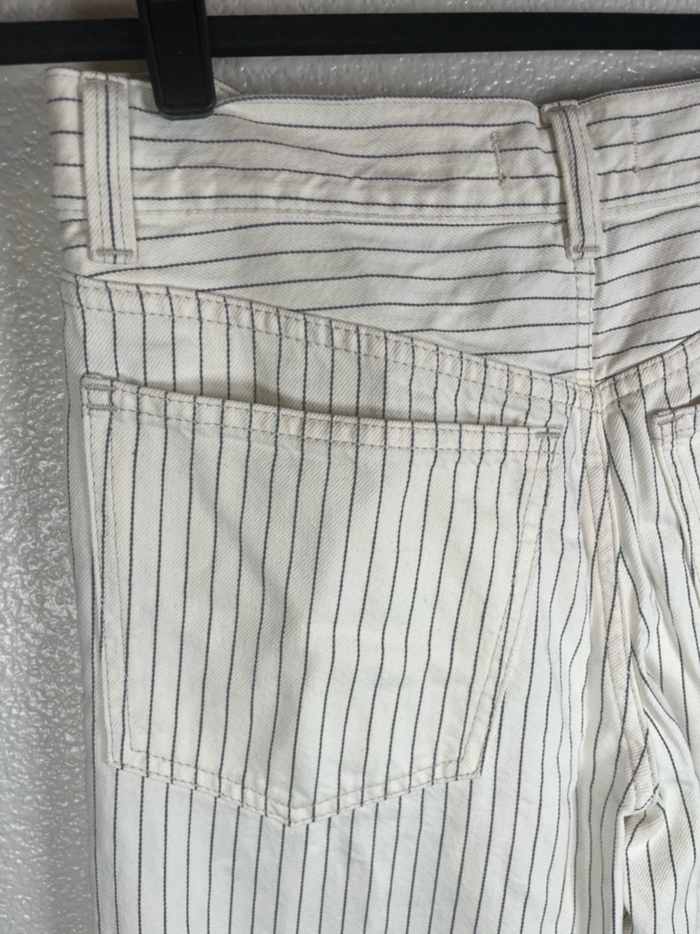 Madewell Low-Slung Baggy Jeans Grey Railroad Stripe-Rigid 23 - Picture 9 of 12